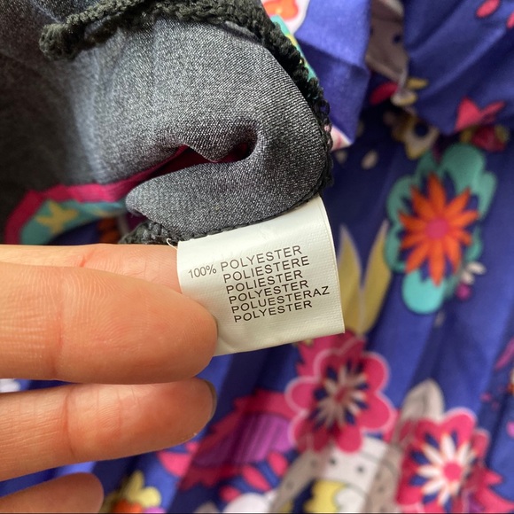 💙 MISS ENVIE NAVY MULTI FLORAL ABSTRACT PLEATED LOOSE FIT HALTER DRESS! - Picture 9 of 9